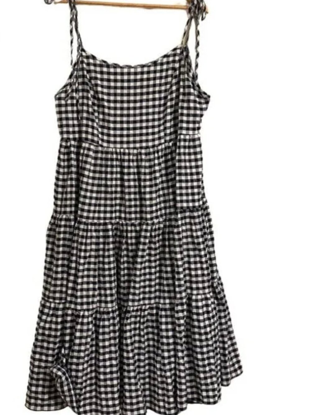 SHEIN Blue Gingham Tiered Sun Dresses Size 2XL